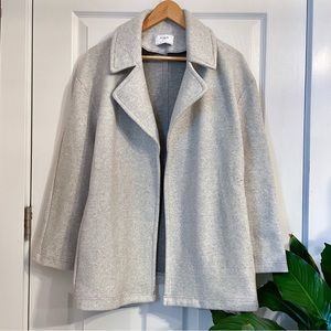 Zara Oversized Light Grey Coat Jacket Open Front